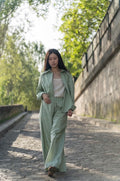 抽繩弧狀袖襯衫