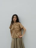 Gathered-front Short Sleeve Top