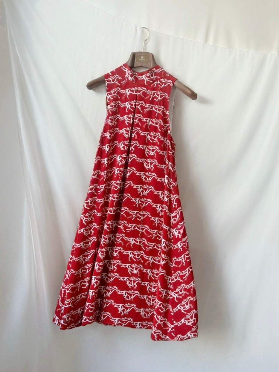 緋悅限定印花洋裝-紅
