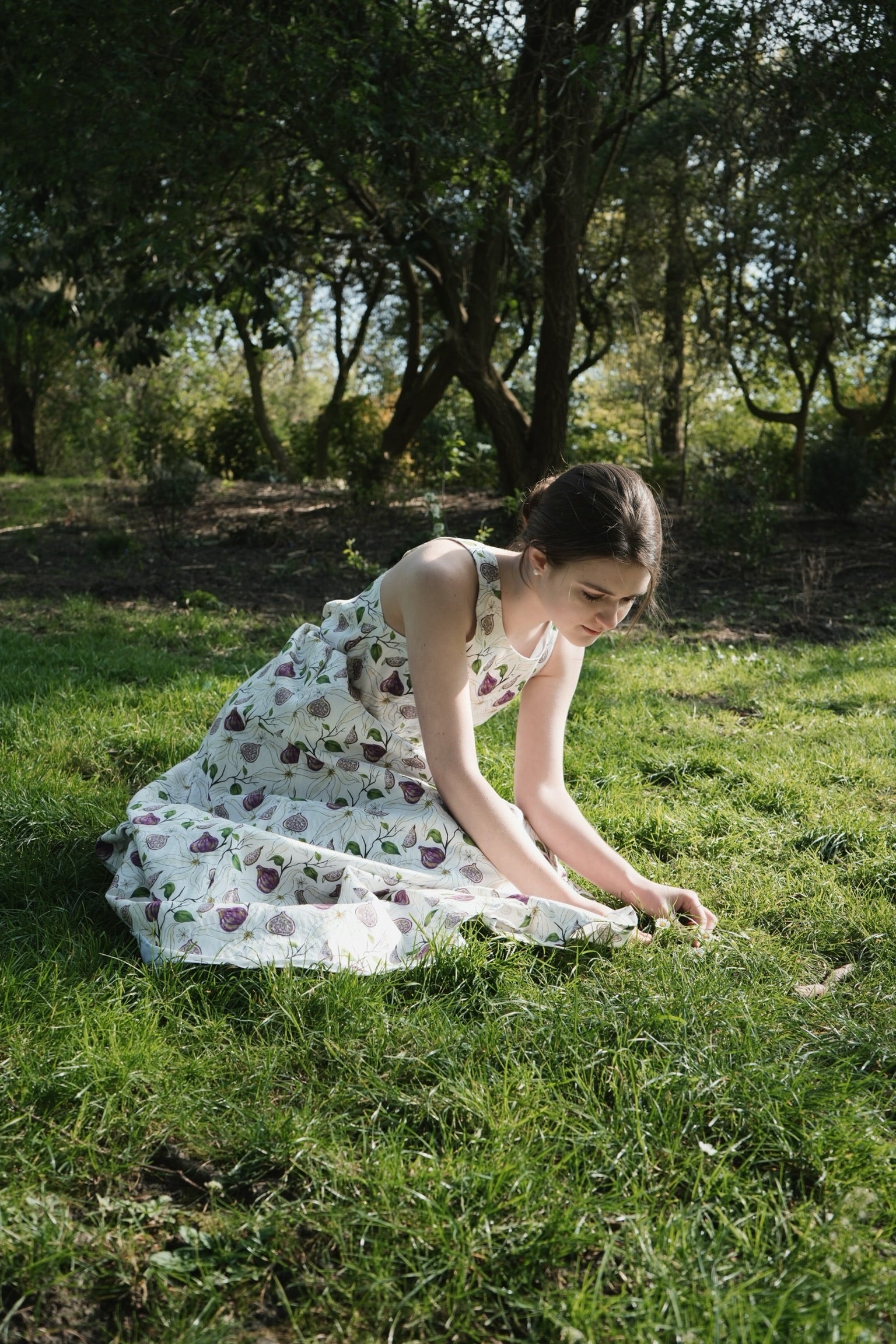 Spring Fig Print Maxi Dress