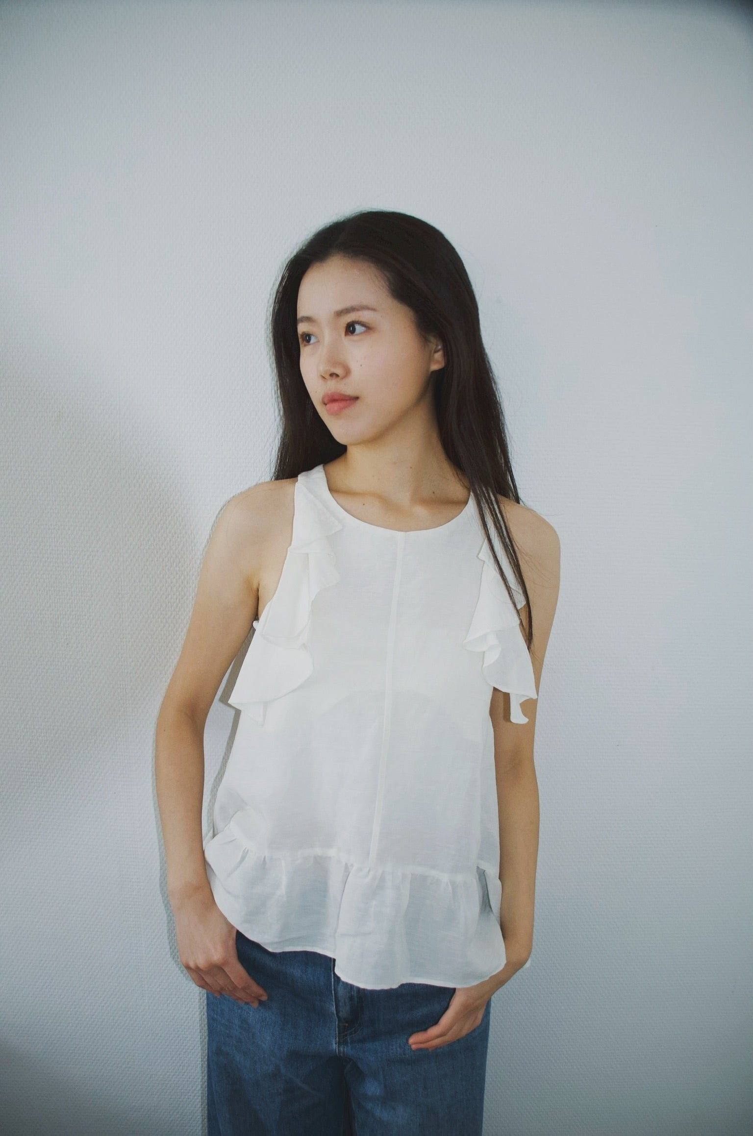 Sleeveless Ruffled Vest Top